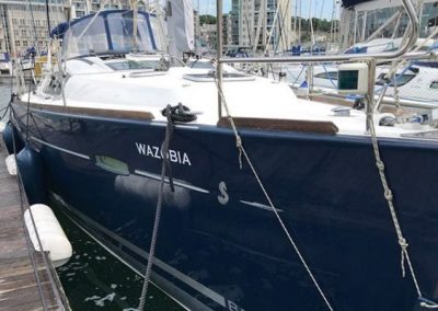 Image of yacht moored in dock