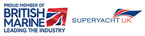 British Marine Membership Logo and Superyacht UK Logo